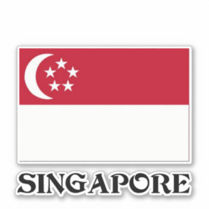 Vlag van Singapore Sticker