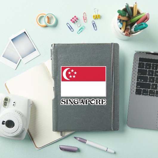 Vlag van Singapore Sticker (iPad Cover)