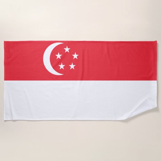 Vlag van Singapore Strandlaken (Voorkant)