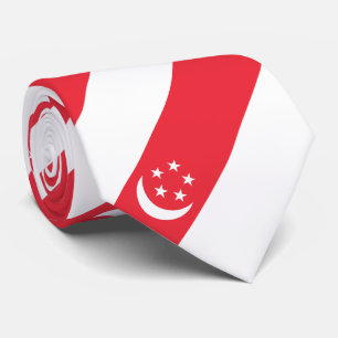 Vlag van Singapore Stropdas