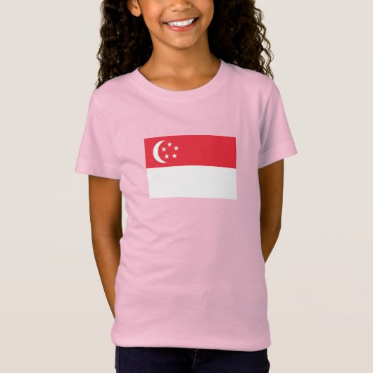 Vlag van Singapore T-shirt (Voorkant)