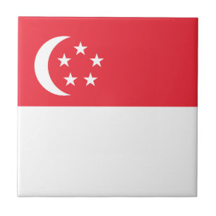 Vlag van Singapore Tegeltje