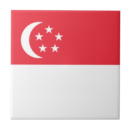Vlag van Singapore Tegeltje (Voorkant)
