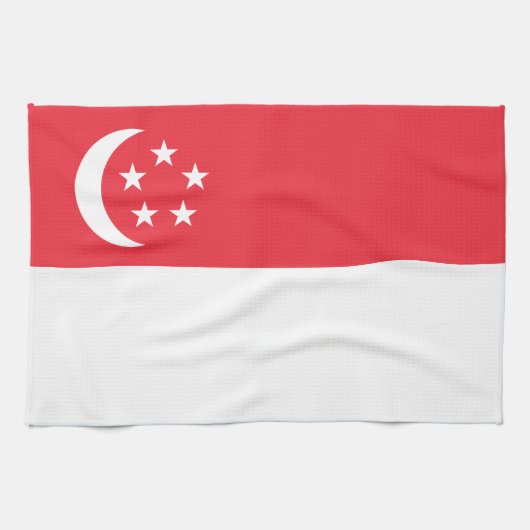 Vlag van Singapore Theedoek (Horizontaal)