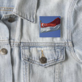 Vlag van Singapore Vierkante Button 5,1 Cm (In situ)