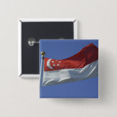 Vlag van Singapore Vierkante Button 5,1 Cm (Voorkant /achterkant)