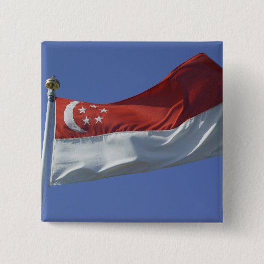 Vlag van Singapore Vierkante Button 5,1 Cm (Voorkant)