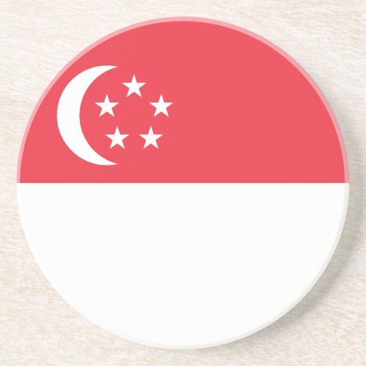 Vlag van Singapore Zandsteen Onderzetter (Voorkant)
