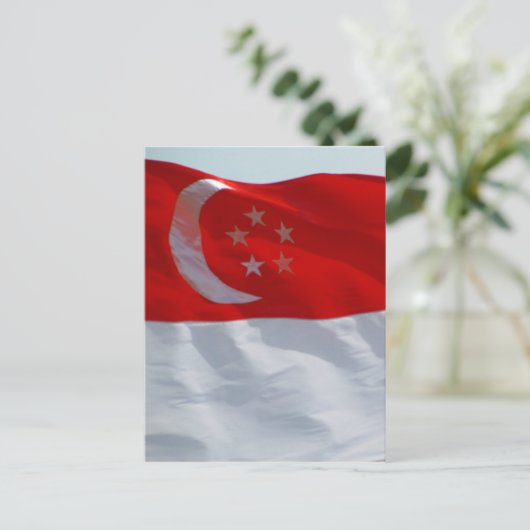 vlag van singaporea briefkaart (Staand voorkant)