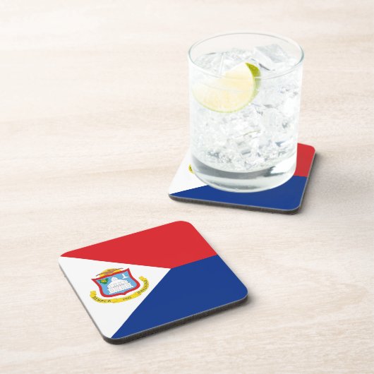 Vlag van Sint Maarten Bier Onderzetter (Rechterzijde)