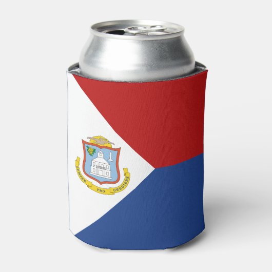 Vlag van Sint Maarten Blikjeskoeler (Blikje Voorkant)