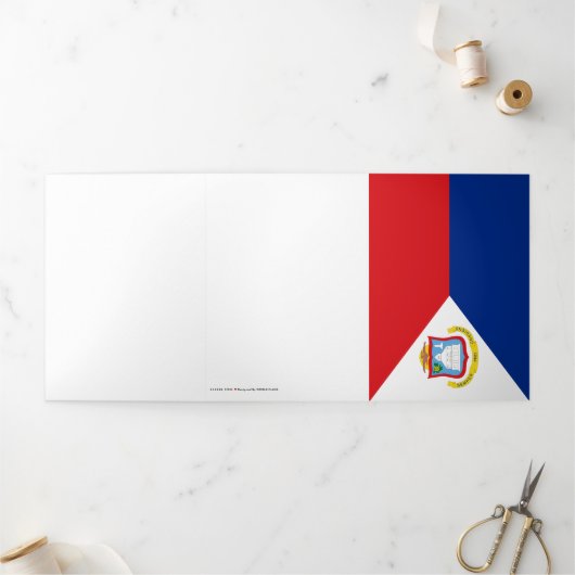 vlag van Sint Maarten Drieluik Kaart (Buitenkant)