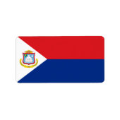 vlag van Sint Maarten Etiket (Voorkant)