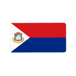 vlag van Sint Maarten Etiket