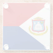 vlag van Sint Maarten Glazen Onderzetter (Achterkant)