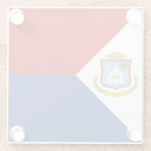 Vlag van Sint Maarten Glazen Onderzetter (Achterkant)