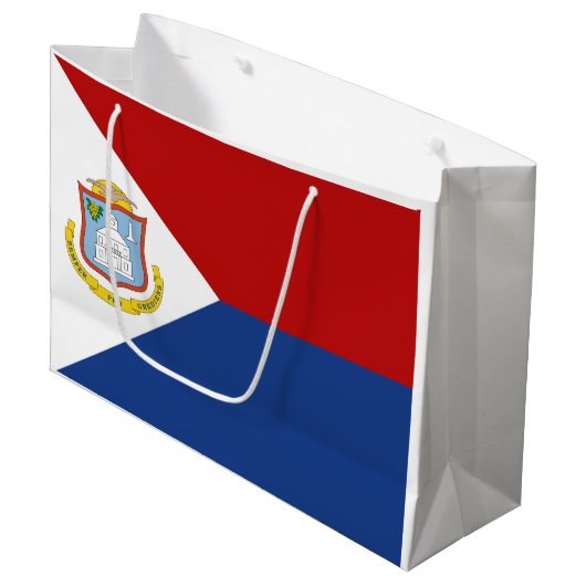 Vlag van Sint-Maarten Groot Cadeauzakje (Voorkant Gekanteld)