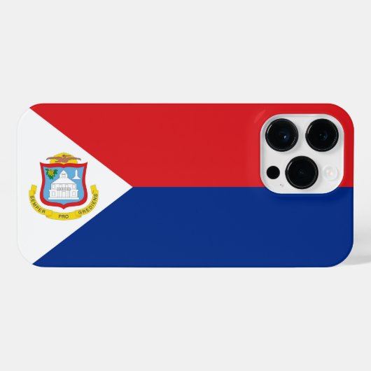 vlag van Sint Maarten iPhone Hoesje (Achterkant horizontaal)