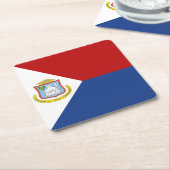 Vlag van Sint-Maarten Kartonnen Onderzetters (Schuin)