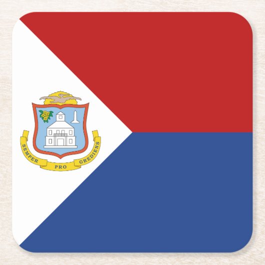 Vlag van Sint-Maarten Kartonnen Onderzetters (Voorkant)