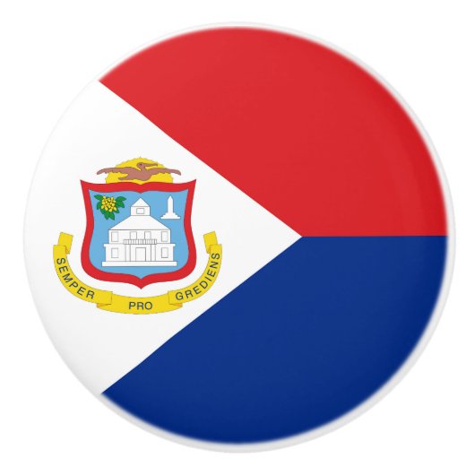 vlag van Sint Maarten Keramische Knop (Voorkant)