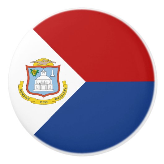 Vlag van Sint-Maarten Keramische Knop (Voorkant)