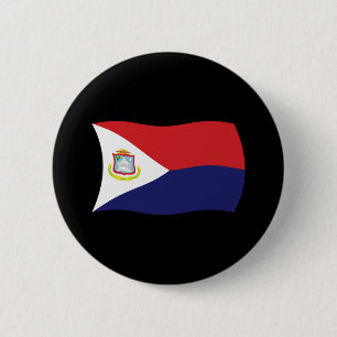 Vlag van Sint-Maarten Knop Ronde Button 5,7 Cm
