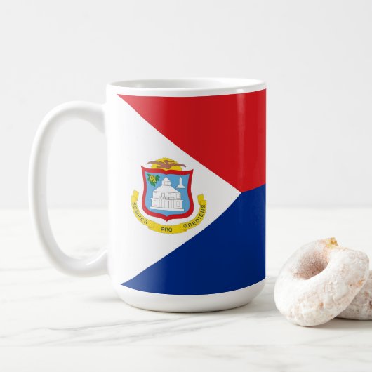 vlag van Sint Maarten Koffiemok (Met donut)
