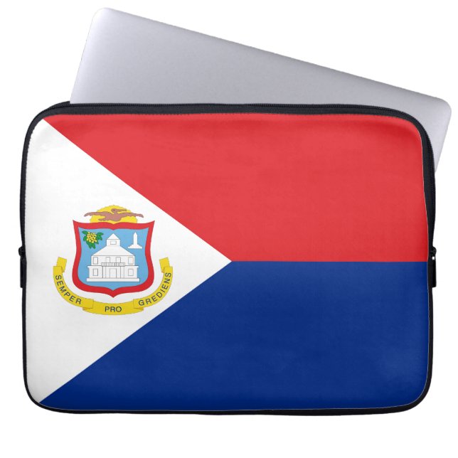 vlag van Sint Maarten Laptop Sleeve (Voorkant)