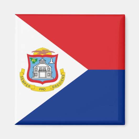 Vlag van Sint Maarten Magneet (Voorkant)