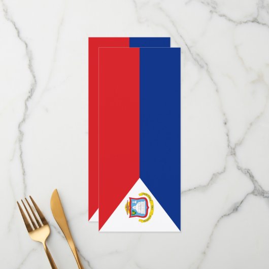 vlag van Sint Maarten Menu (Voorkant / Achterkant in situ)