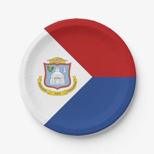 Vlag van Sint Maarten Papieren Bordje (Voorkant)