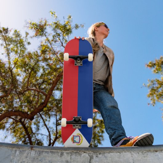 Vlag van Sint Maarten Persoonlijk Skateboard (Buiten 1)