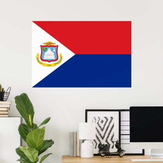 vlag van Sint Maarten Poster (Thuiskantoor)