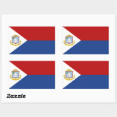 Vlag van Sint Maarten Rechthoekige Sticker (Vel)