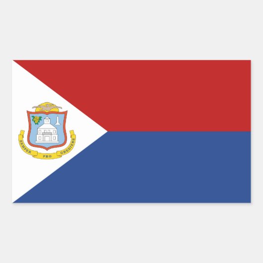 Vlag van Sint Maarten Rechthoekige Sticker (Voorkant)