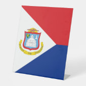 vlag van Sint Maarten Reclamebord Met Voetstuk (Voorkant)