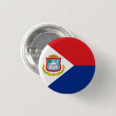 Vlag van Sint Maarten Ronde Button 3,2 Cm (Voorkant /achterkant)
