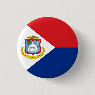 Vlag van Sint Maarten Ronde Button 3,2 Cm