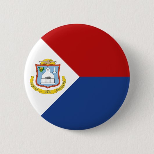 Vlag van Sint-Maarten Ronde Button 5,7 Cm (Voorkant)