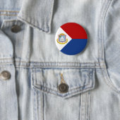 Vlag van Sint-Maarten Ronde Button 5,7 Cm (In situ)