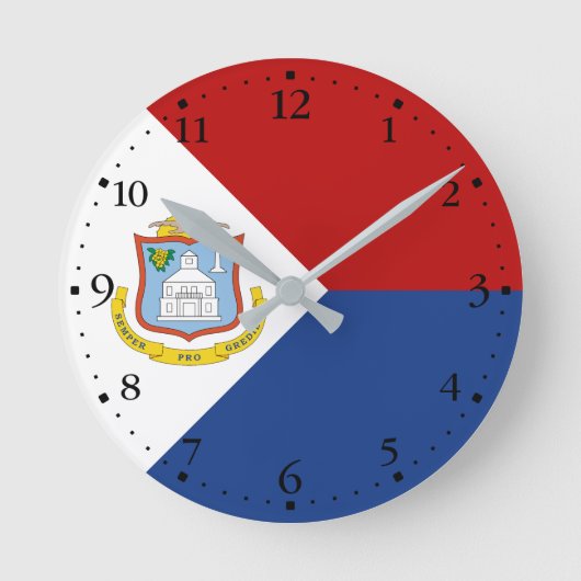 Vlag van Sint Maarten Ronde Klok (Voorkant)