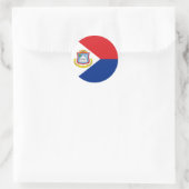 Vlag van Sint Maarten Ronde Sticker (Tas)