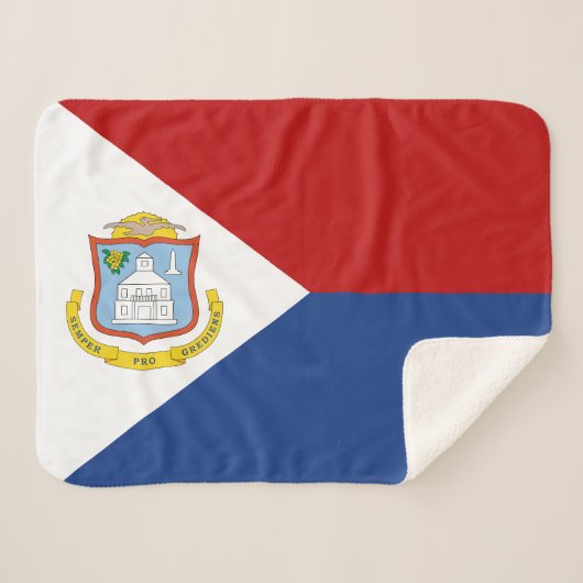 Vlag van Sint-Maarten Sherpa Deken (Voorkant (horizontaal))