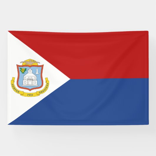 Vlag van Sint-Maarten Spandoek (Horizontaal)