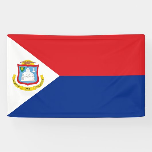 Vlag van Sint Maarten Spandoek (Horizontaal)