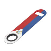 Vlag van Sint Maarten Speed Flessenopener (Voorkant Gekanteld)
