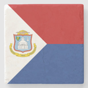 Vlag van Sint Maarten Stenen Onderzetter