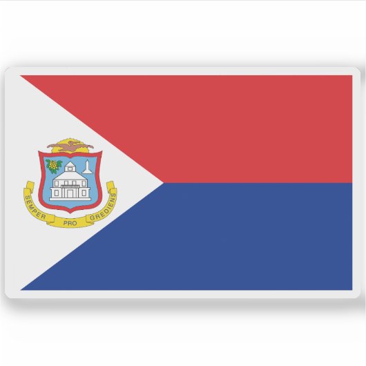 Vlag van Sint Maarten Sticker (Voorkant)