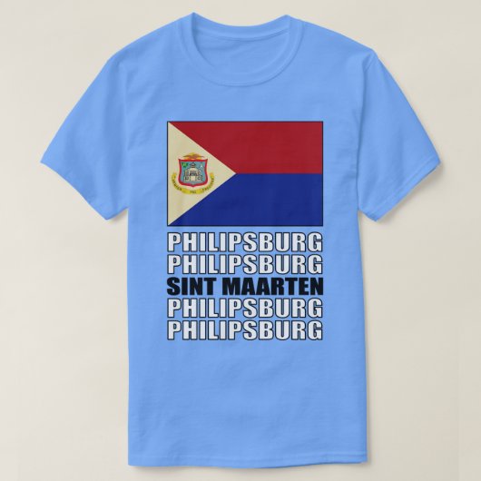 Vlag van Sint Maarten T-shirt (Design voorkant)